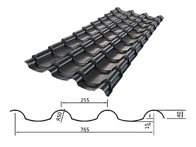 Tejas de acero con recubrimiento de color estilo clásico