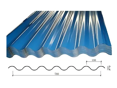 Panel metálico ondulado para muro (Perfil de 32 mm de profundidad × 780 mm de ancho)