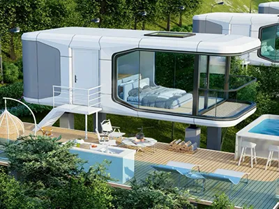 Terrazas prefabricadas de acero y vidrio